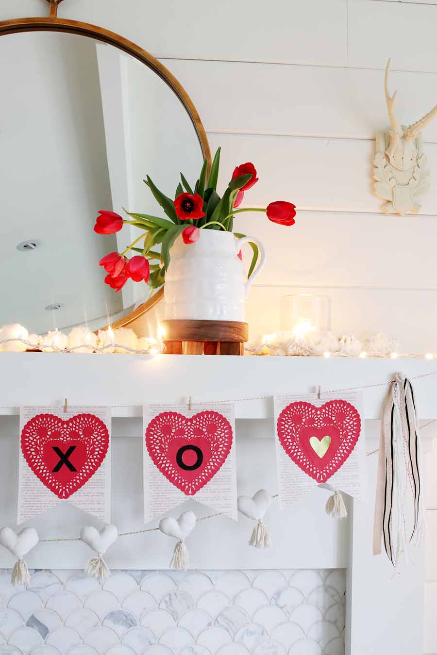 DIY Valentine's Day book page bunting