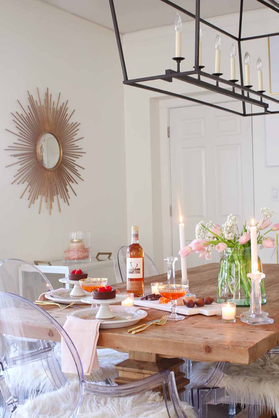 neutral valentine's day table idea