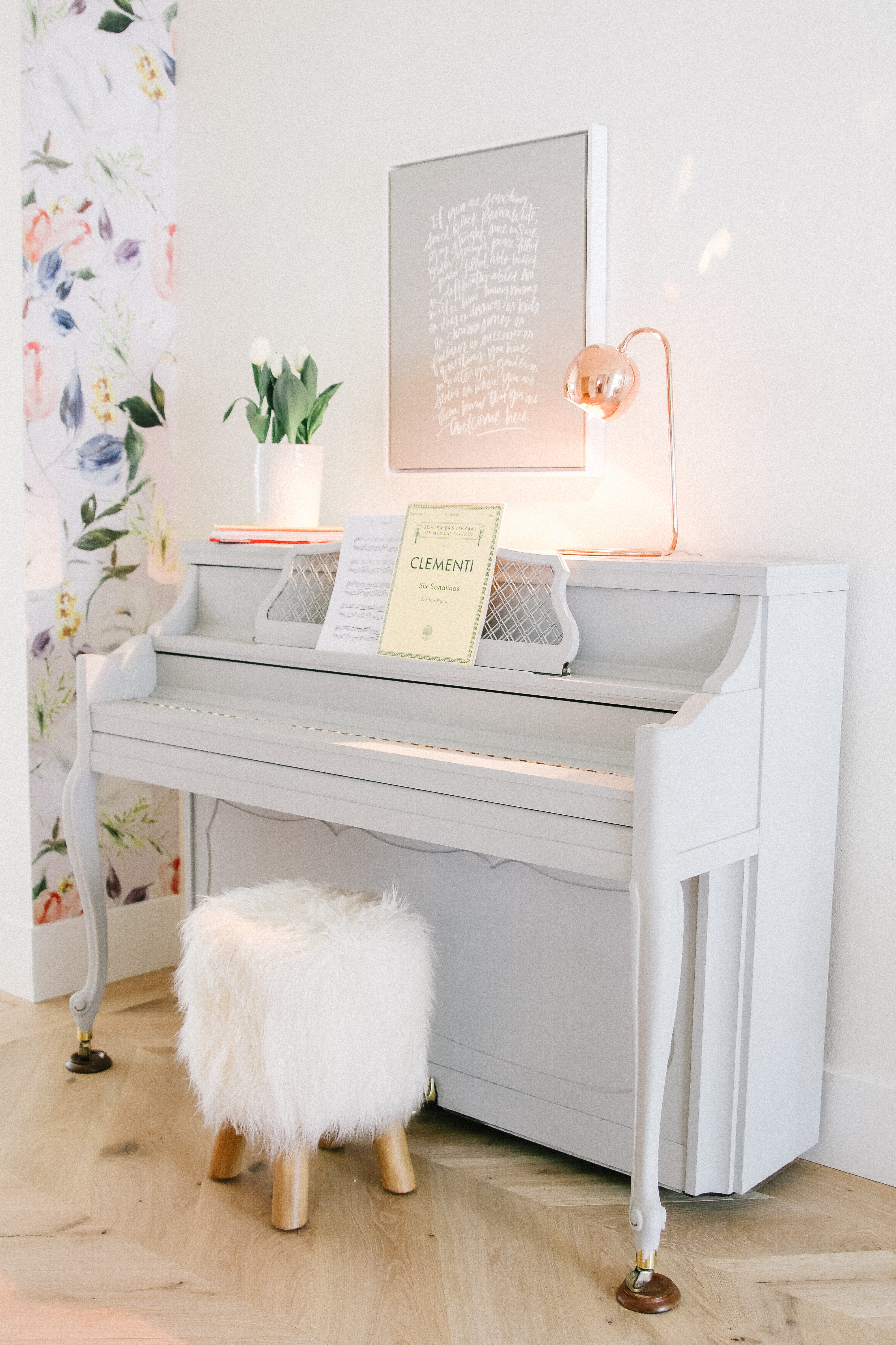 chalk painted piano