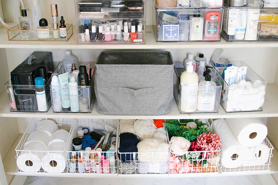 bathroom closet storage 