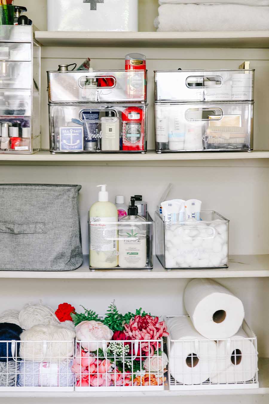 How to Organize a Bathroom Closet  Bathroom closet organization, Linen  closet storage, Bathroom closet