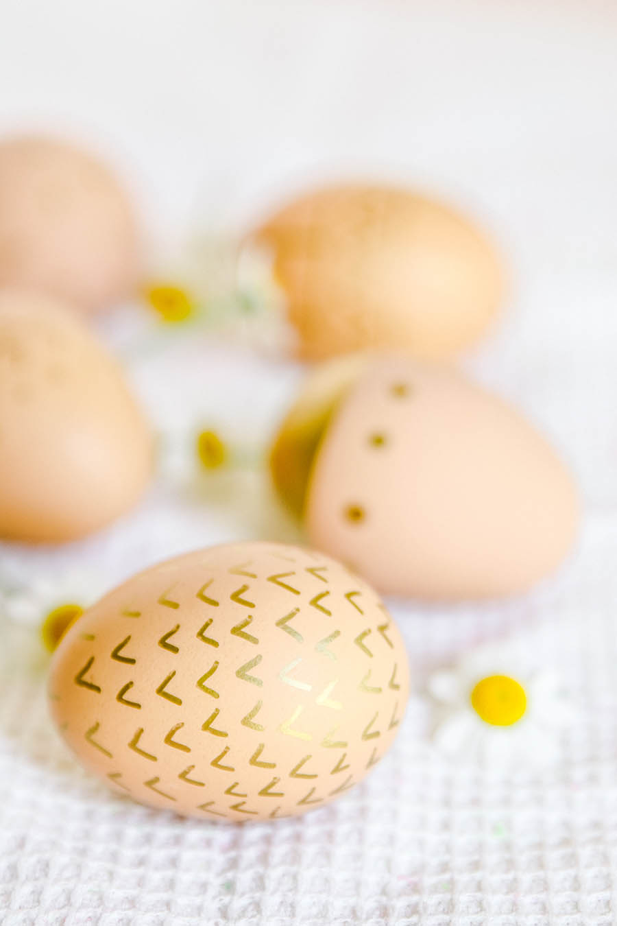 brown eggs decorated for easter