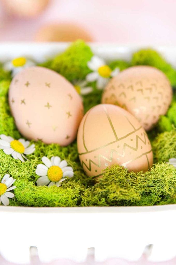 decorating with brown eggs for easter