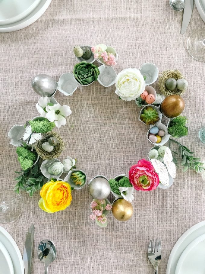 egg carton wreath