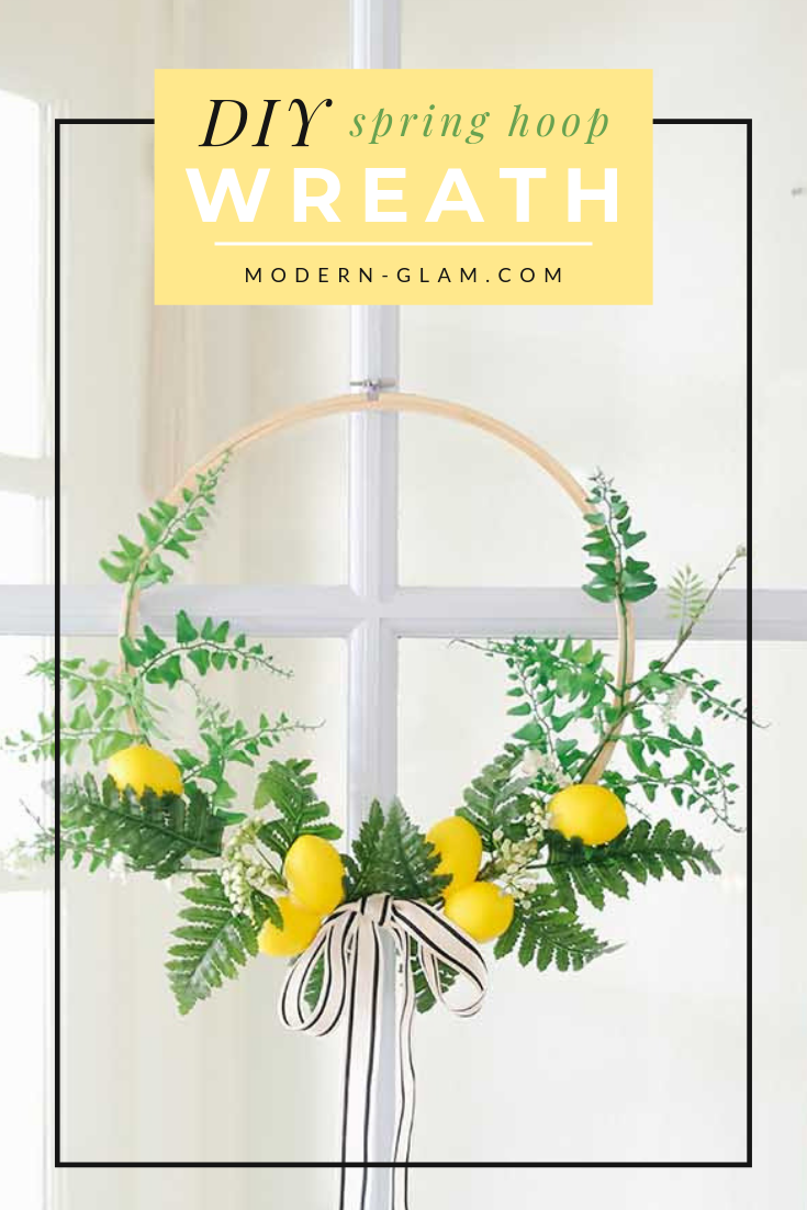 DIY spring hoop wreath