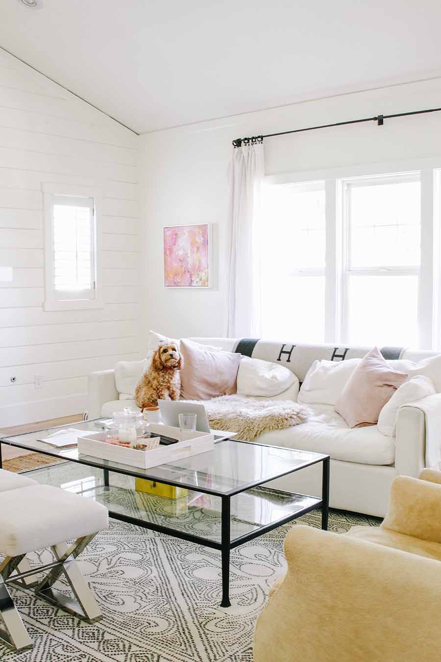 modern white living room