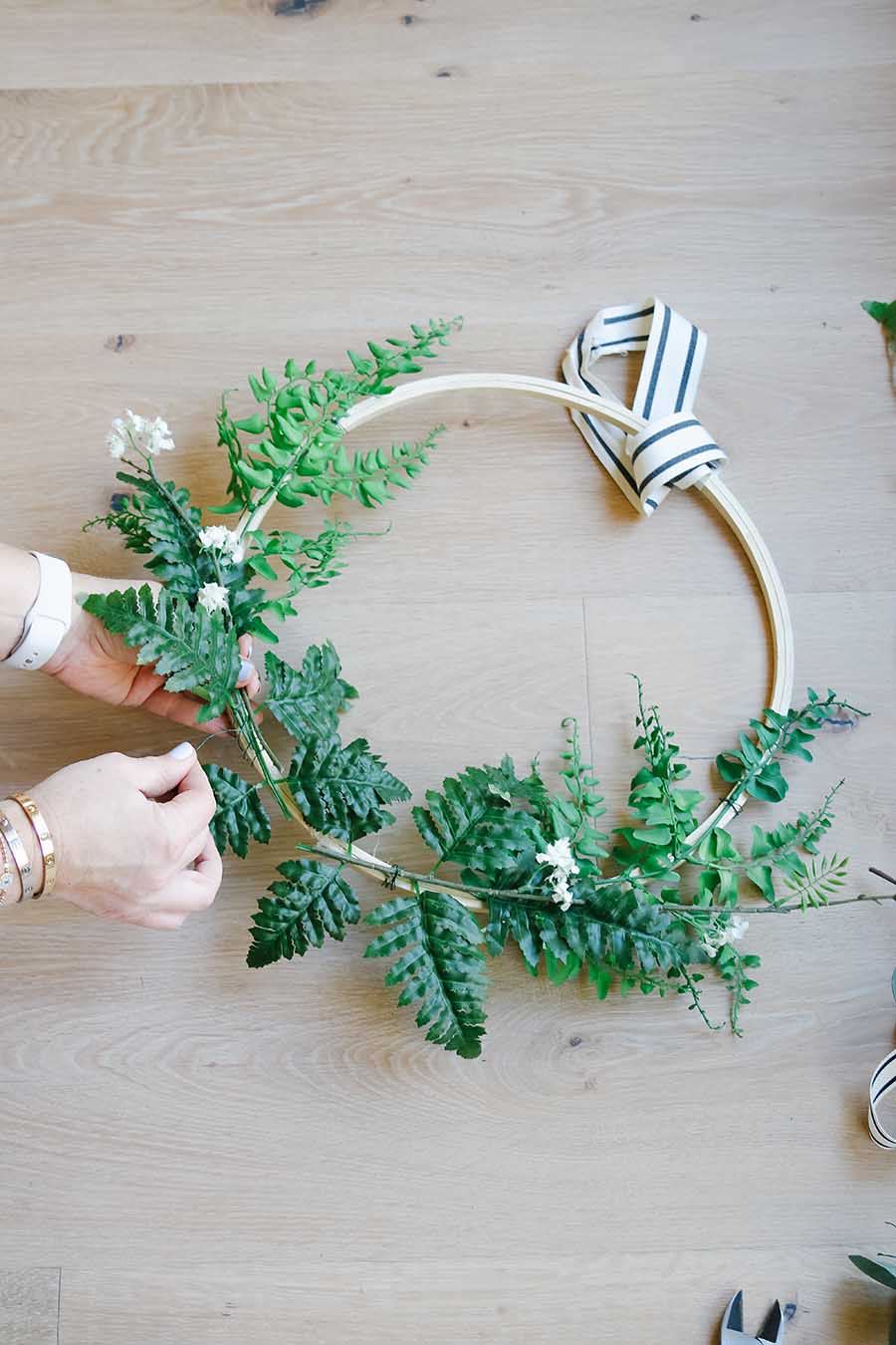 Spring Hoop Wreath with lemons