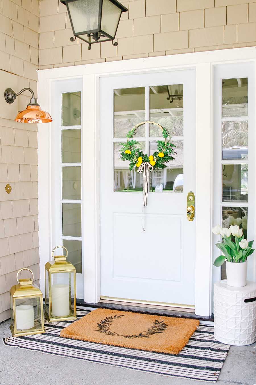 front porch with wreath