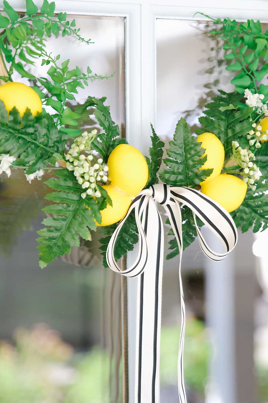 spring wreath with lemons