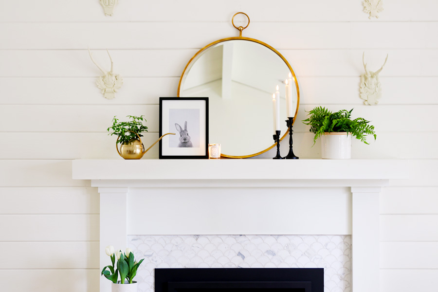 Simple Mantel Decor For Spring Modern, Simple Fireplace Mantel Decorating Ideas For Everyday