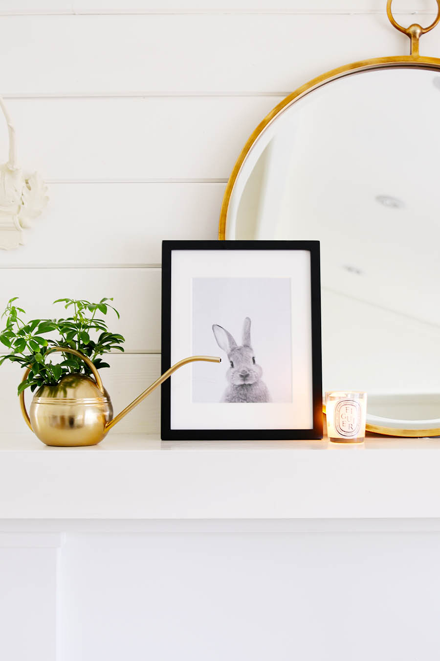 Simple Spring Mantel Decor