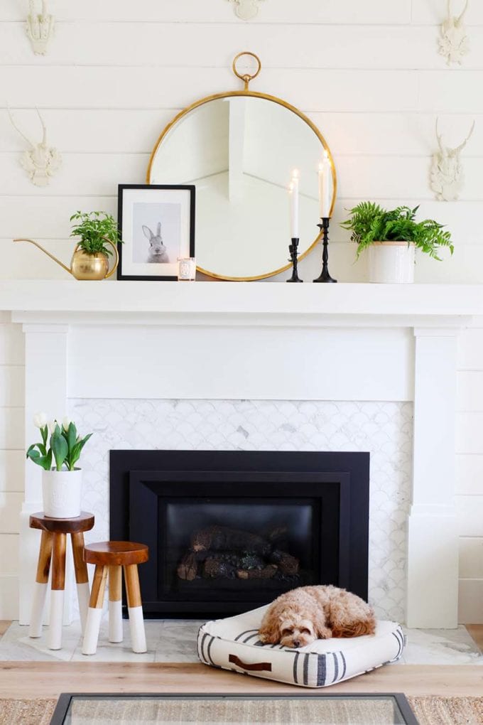 Simple Mantel Decor for Spring