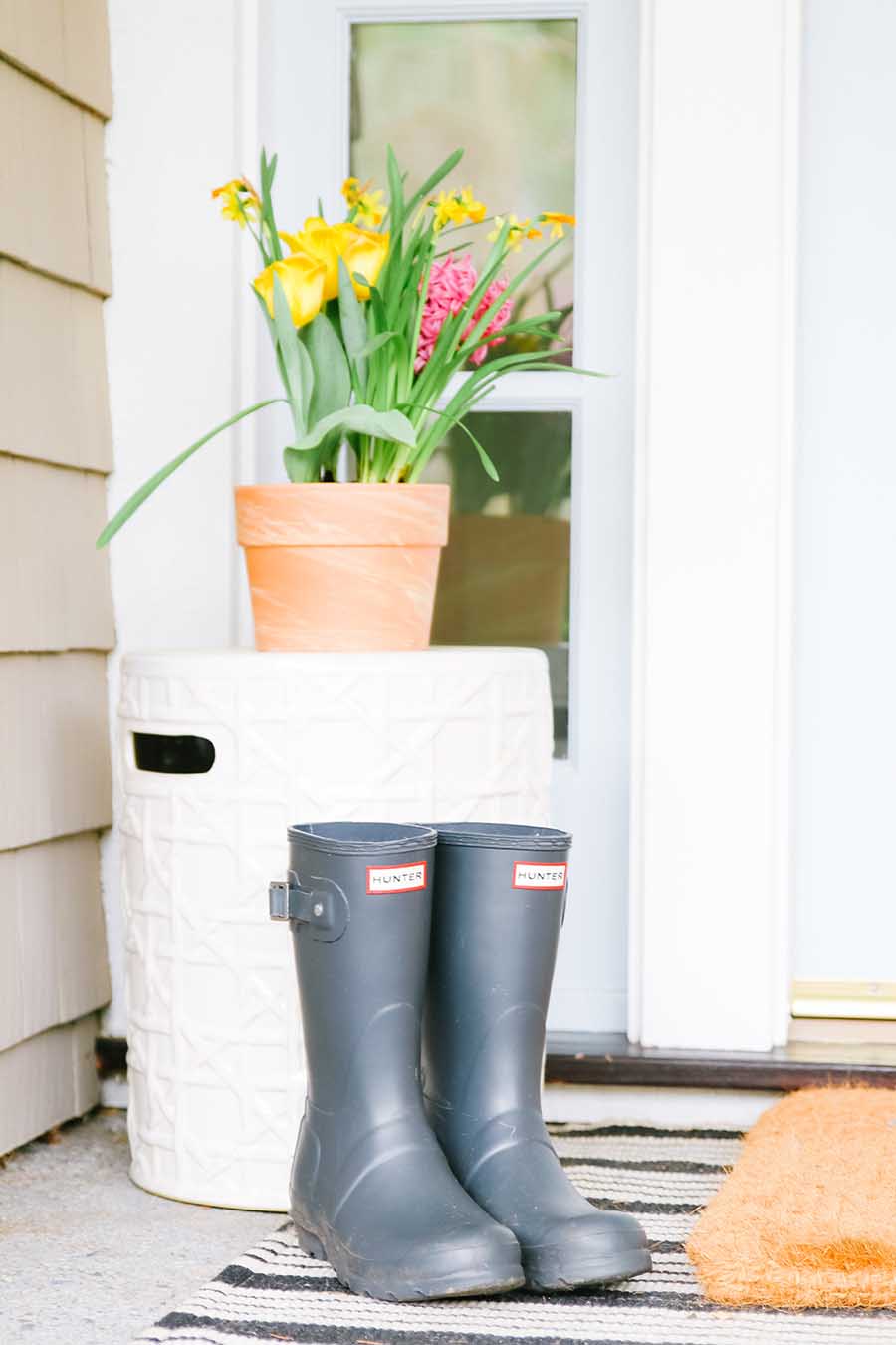 rainboots on front porch