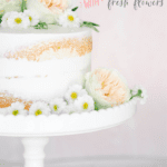naked cake with flowers