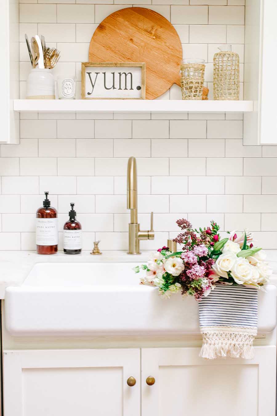 flowers in sink