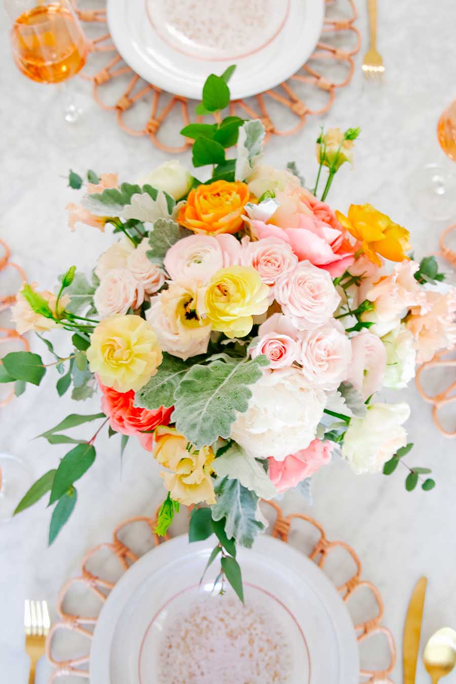 mothers day table with roses