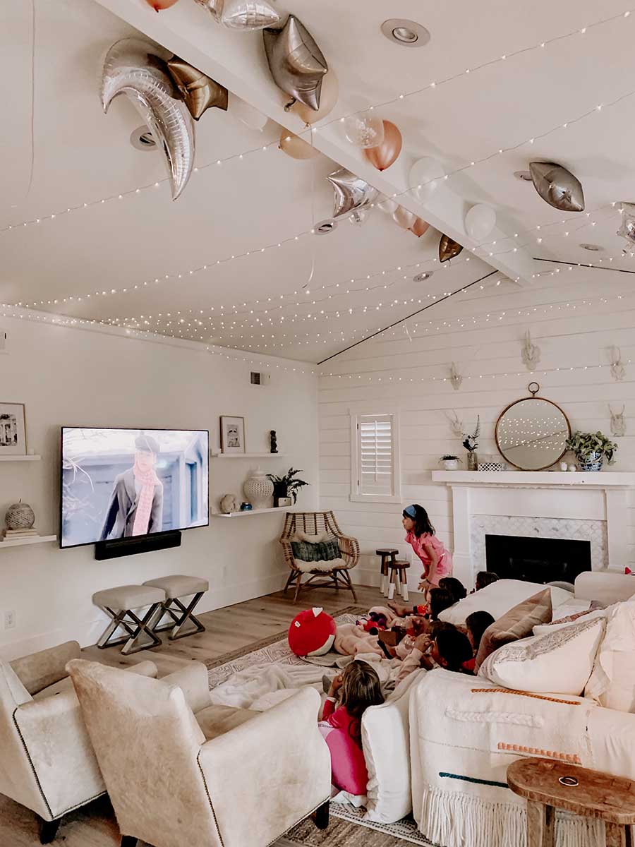 Popcorn and Pajama Party - Girls Birthday Party Idea - Modern Glam