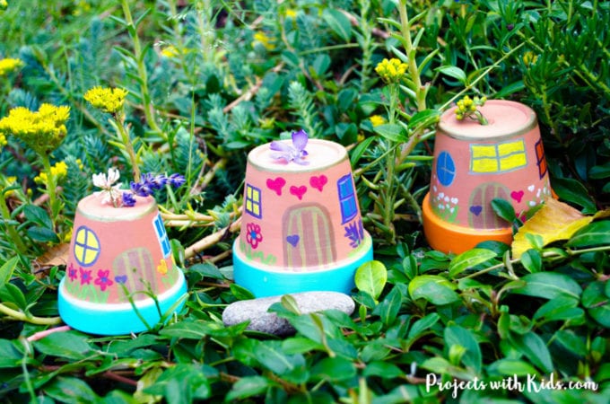 easy painted fairy houses for fairy garden