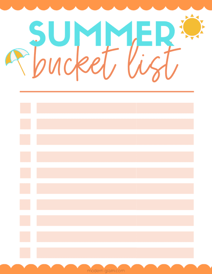 DIY summer bucket list