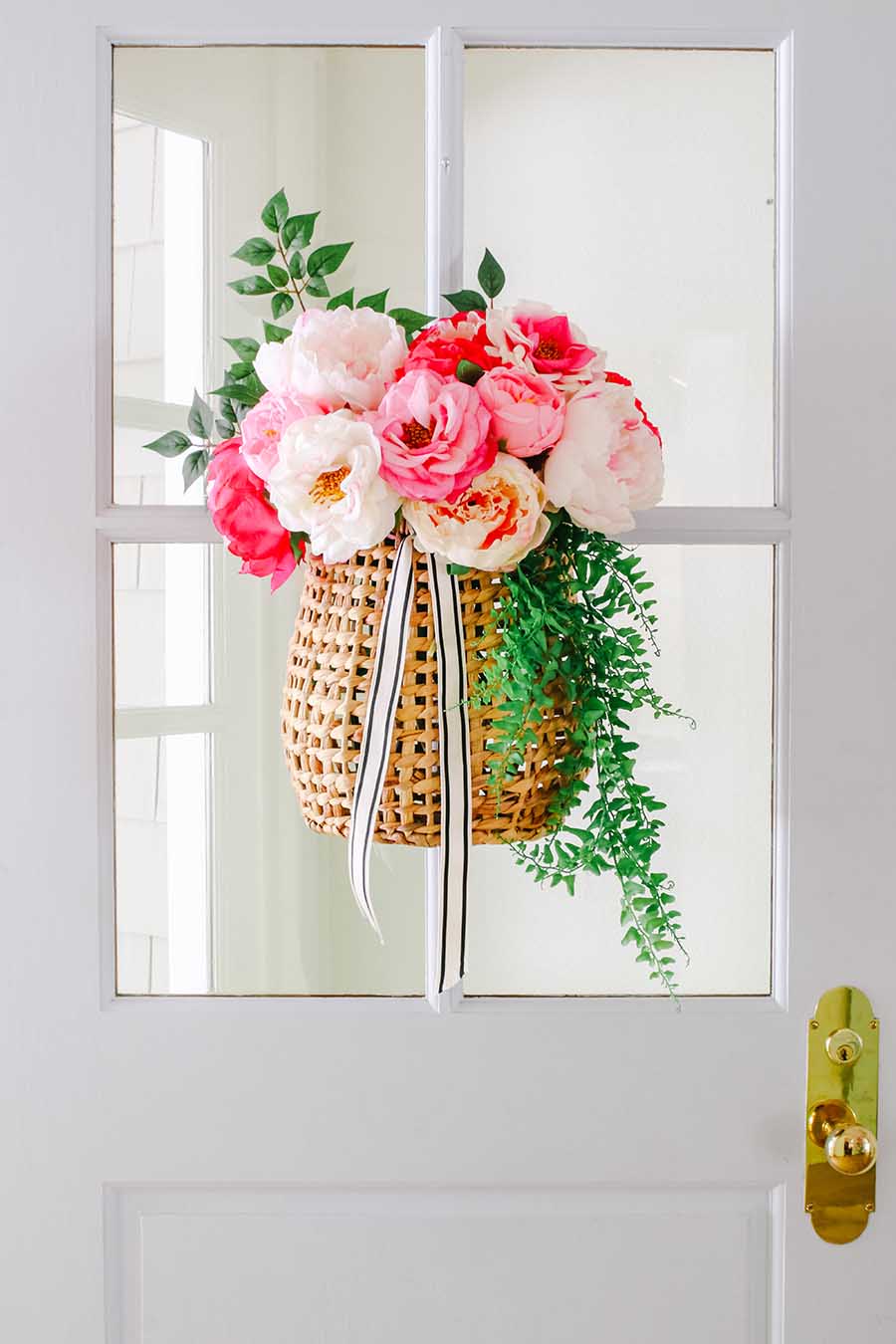 summer wreath with peonies