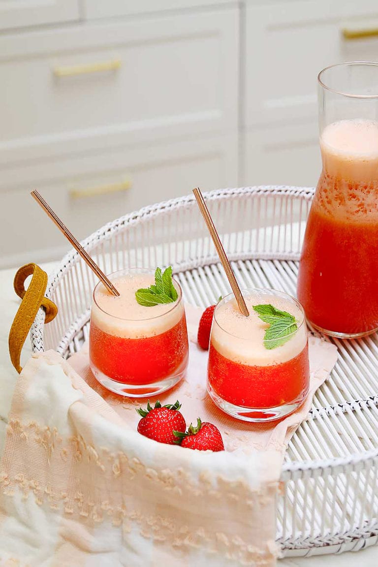 Strawberry Frozen Rosé recipe Frosé Modern Glam Recipes