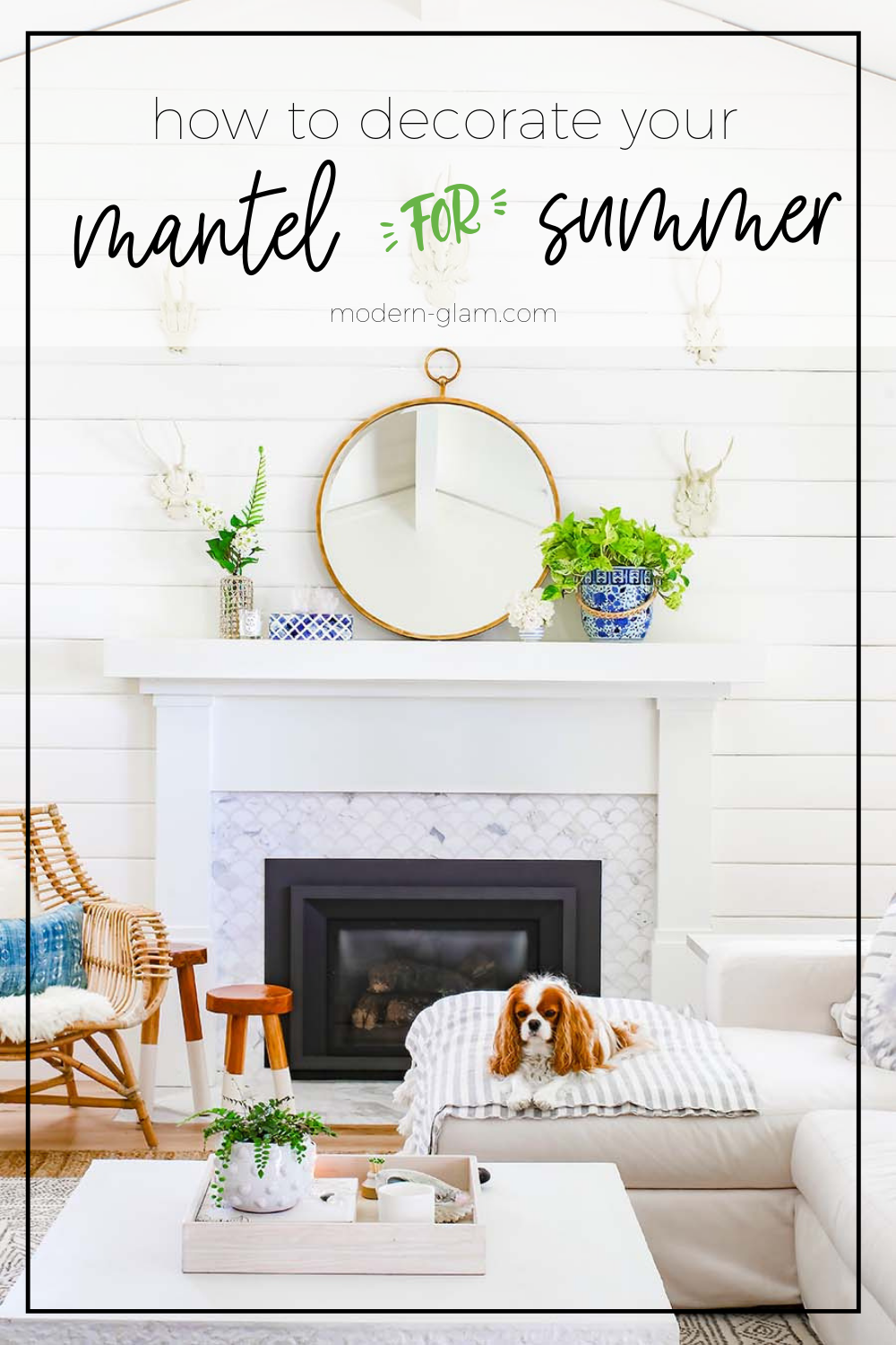 summer mantel decorating idea