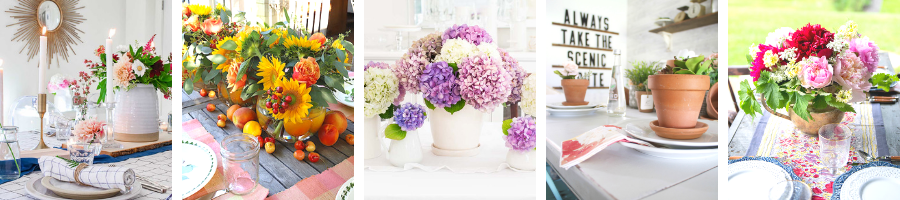 Blogger table flowers.