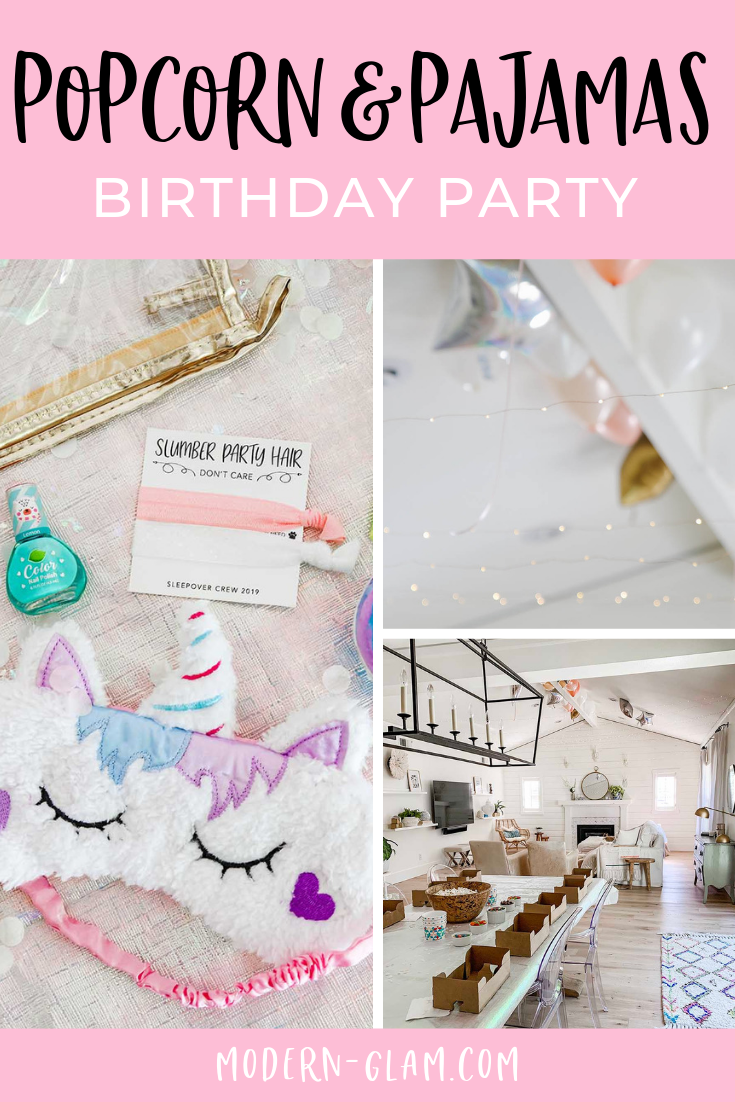 Popcorn And Pajama Party Girls Birthday Party Idea Modern Glam Even if your daughter doesn't want sleepover games, these are some great ideas to keep in your back pocket if the slumber party needs a little life breathed into it. girls birthday party idea