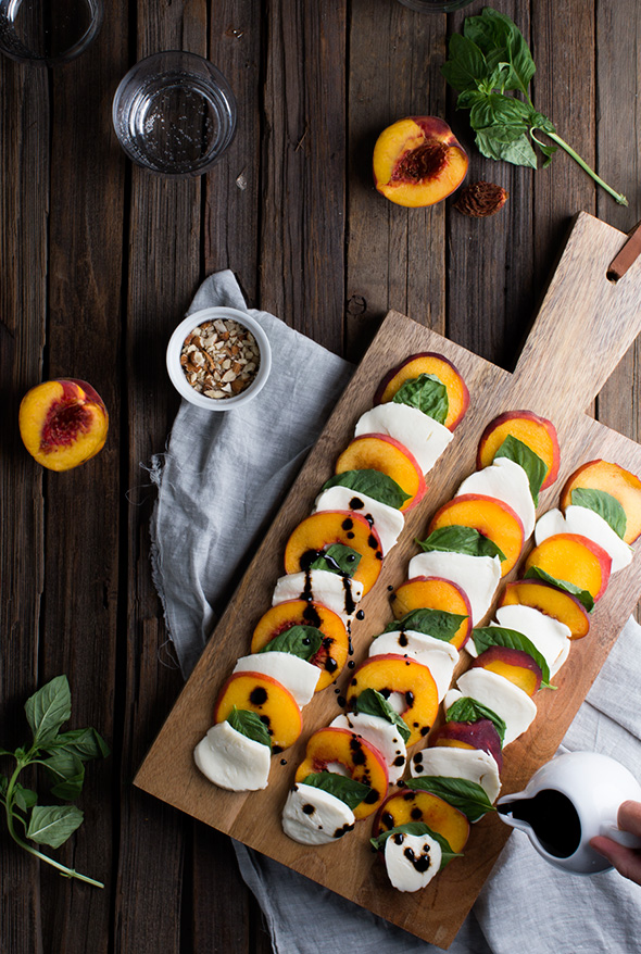 peach caprese salad