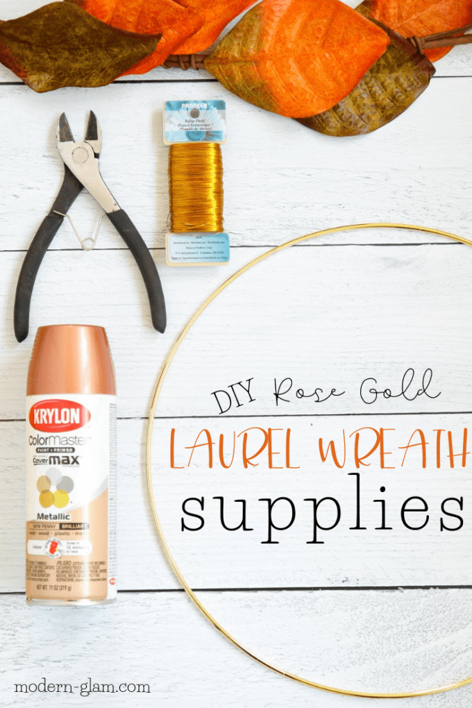 DIY laurel wreath supplies