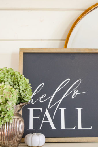 minimalist mantel decor for fall