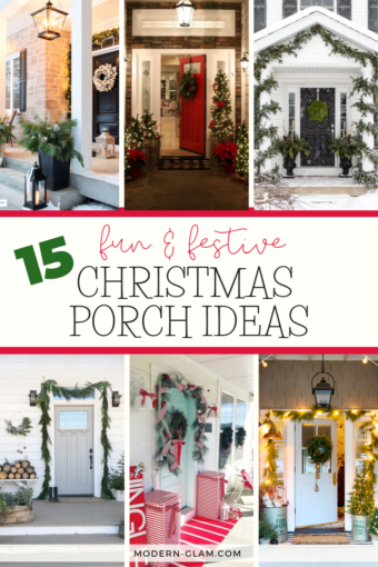 15 Fun & Festive Christmas Porch Ideas - Modern Glam - Holidays
