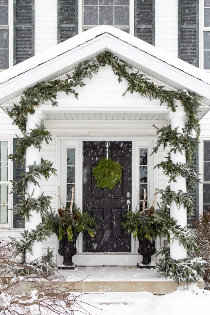 traditional christmas porch