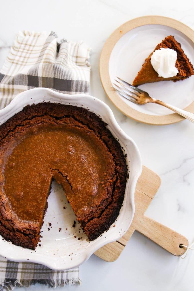 pumpkin pie with gingersnap cookie crust