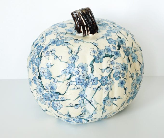 decoupaged pumpkin diy project