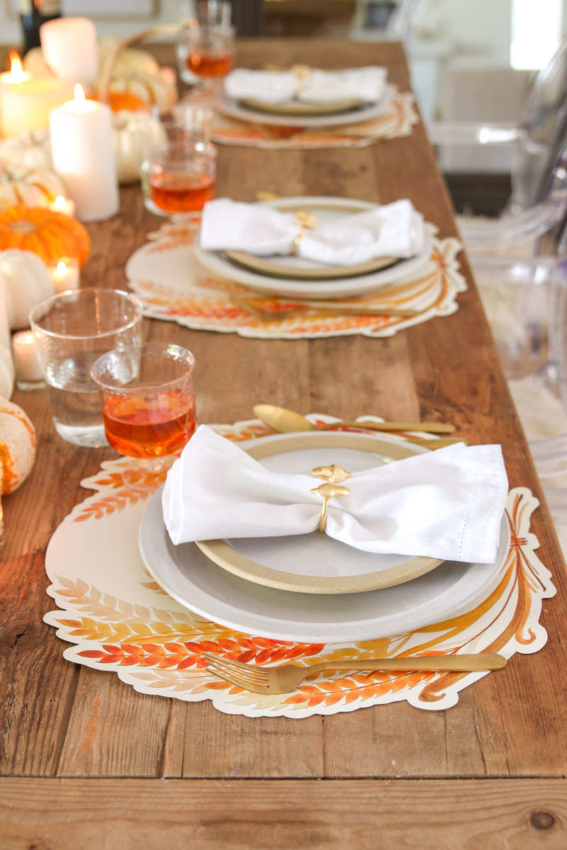 orange and white thanksgiving table