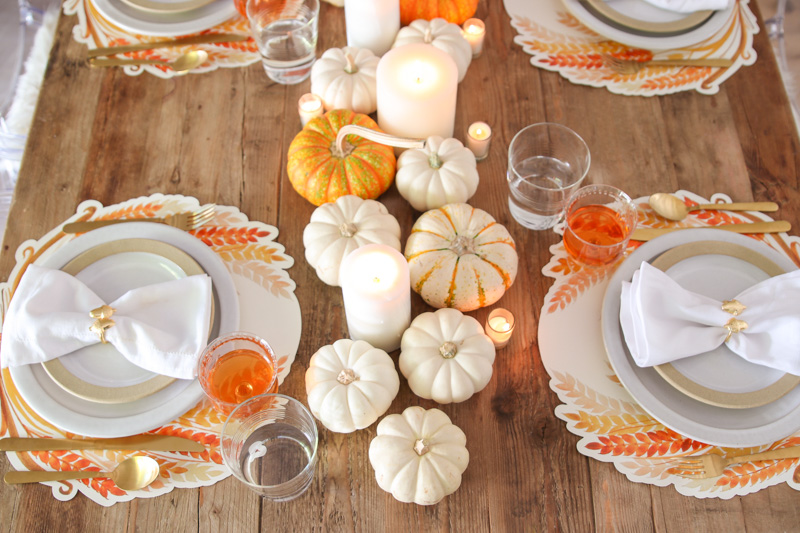 Simple Fall Tablescape  Fall Paper Plate Table Setting