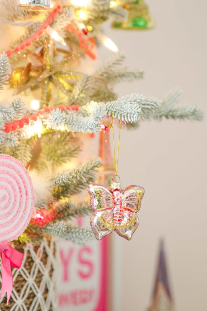 pink christmas tree for kids