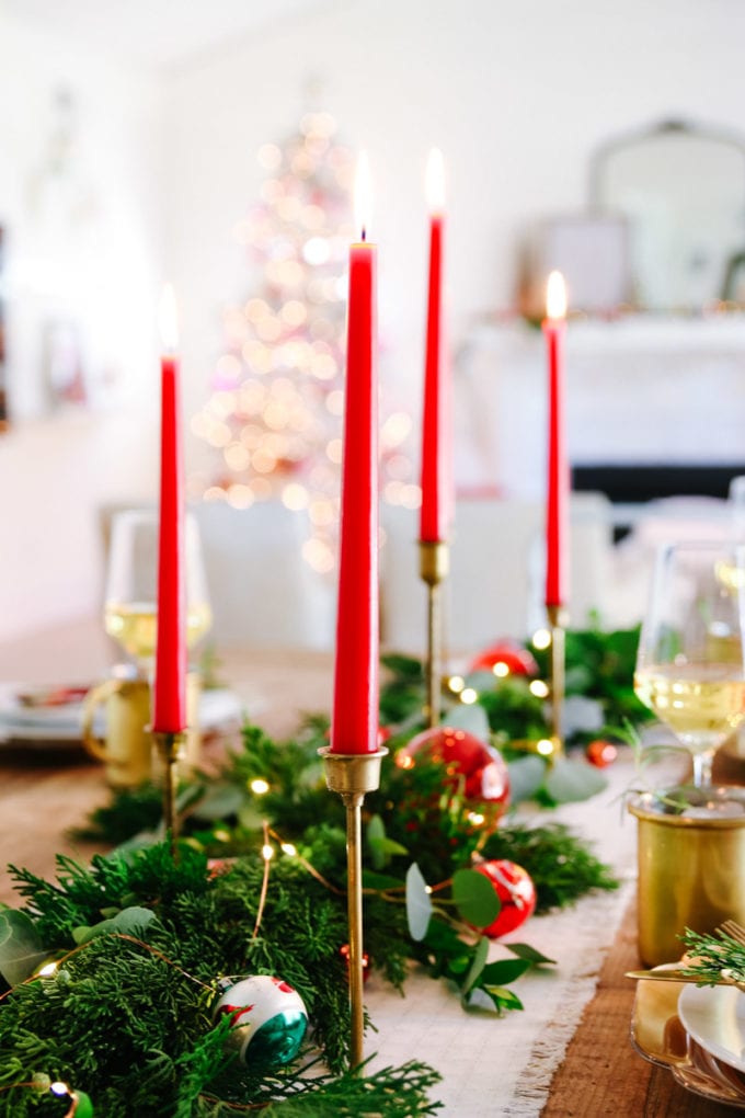 vintage modern christmas table setting