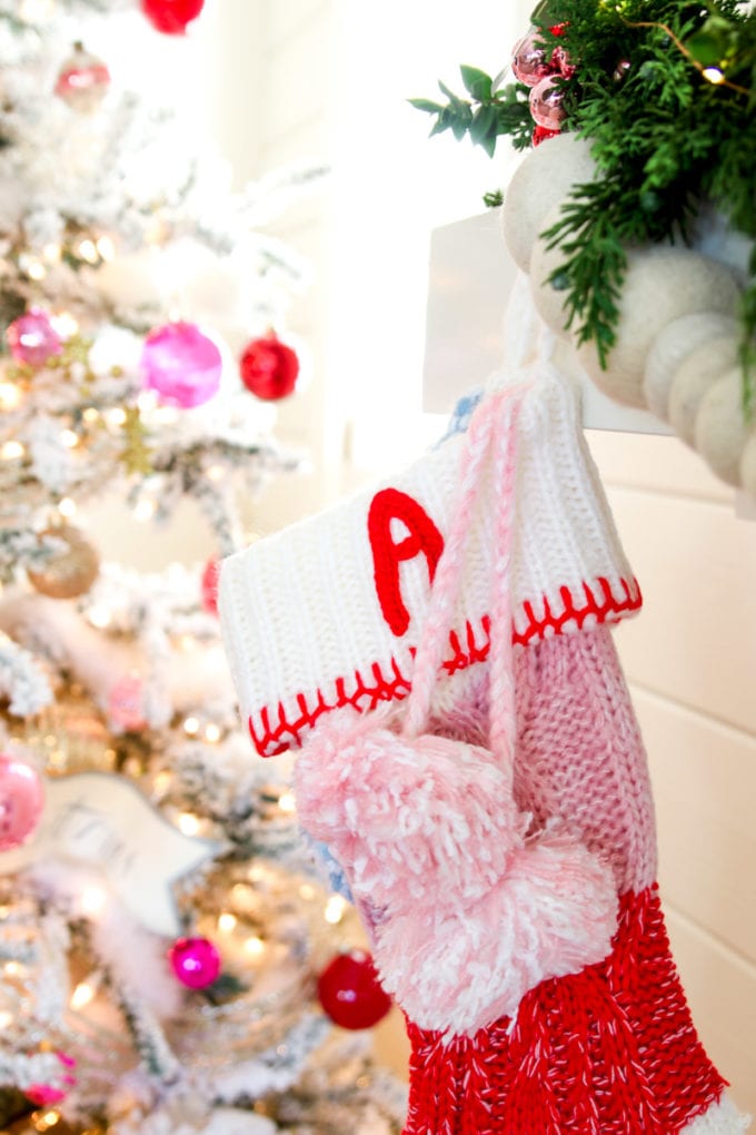 modern holiday mantel stockings