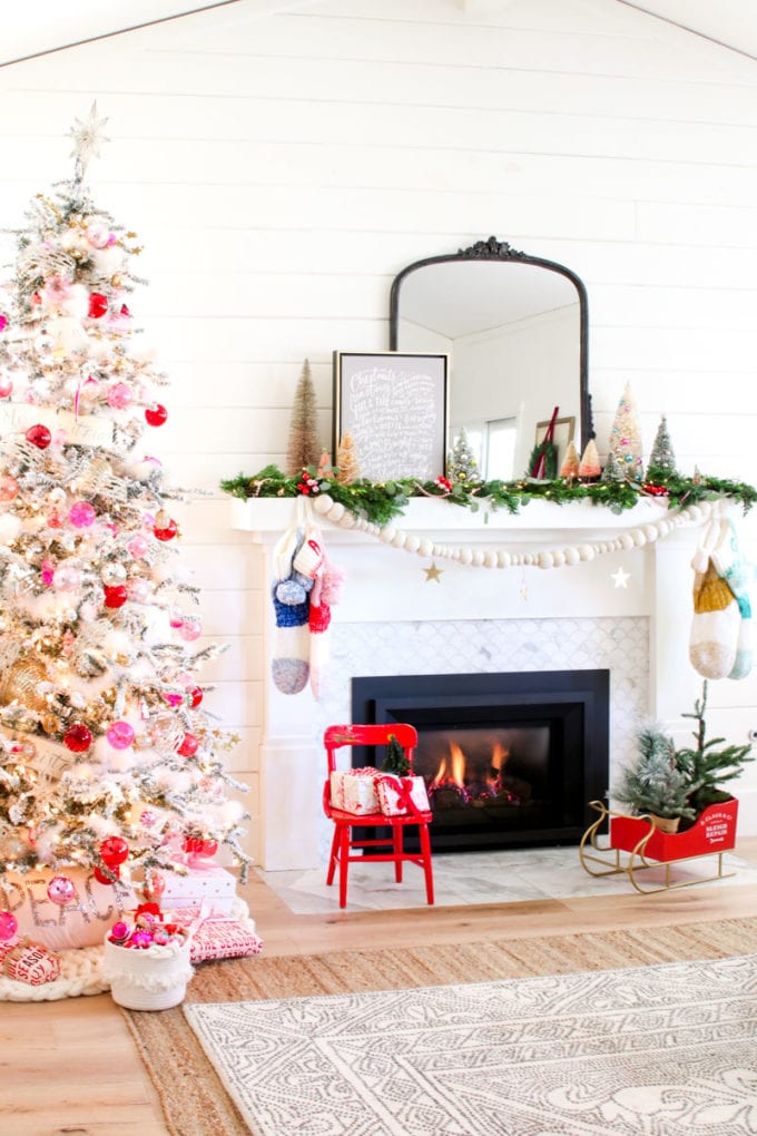 modern holiday mantel