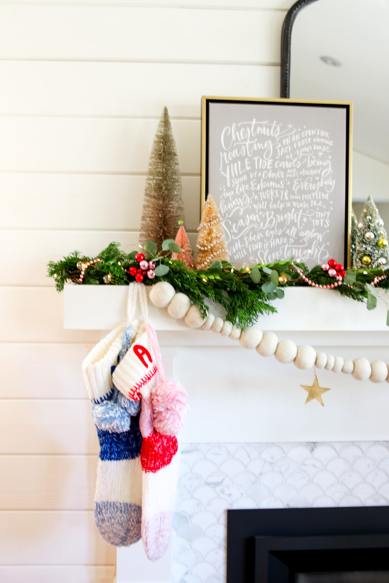 modern holiday mantel decor