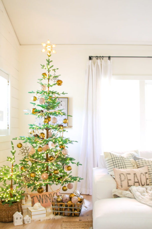 Modern Farmhouse Christmas Tree with Balsam Hill Modern Glam