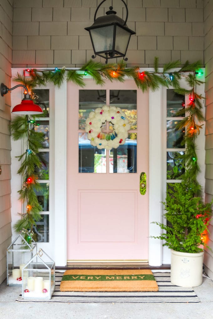 minimalist farmhouse christmas porch