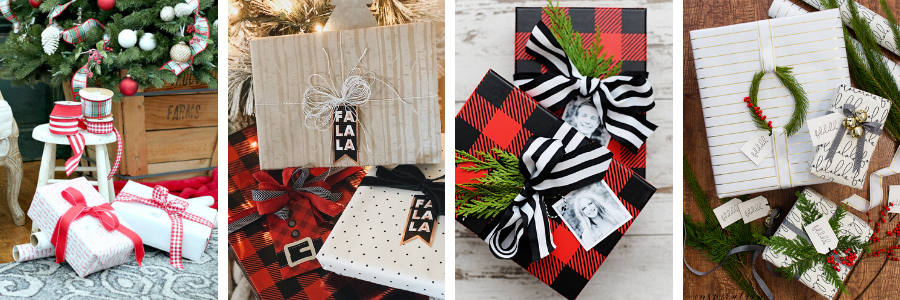 Creative Gift Wrap Ideas and Christmas Printables