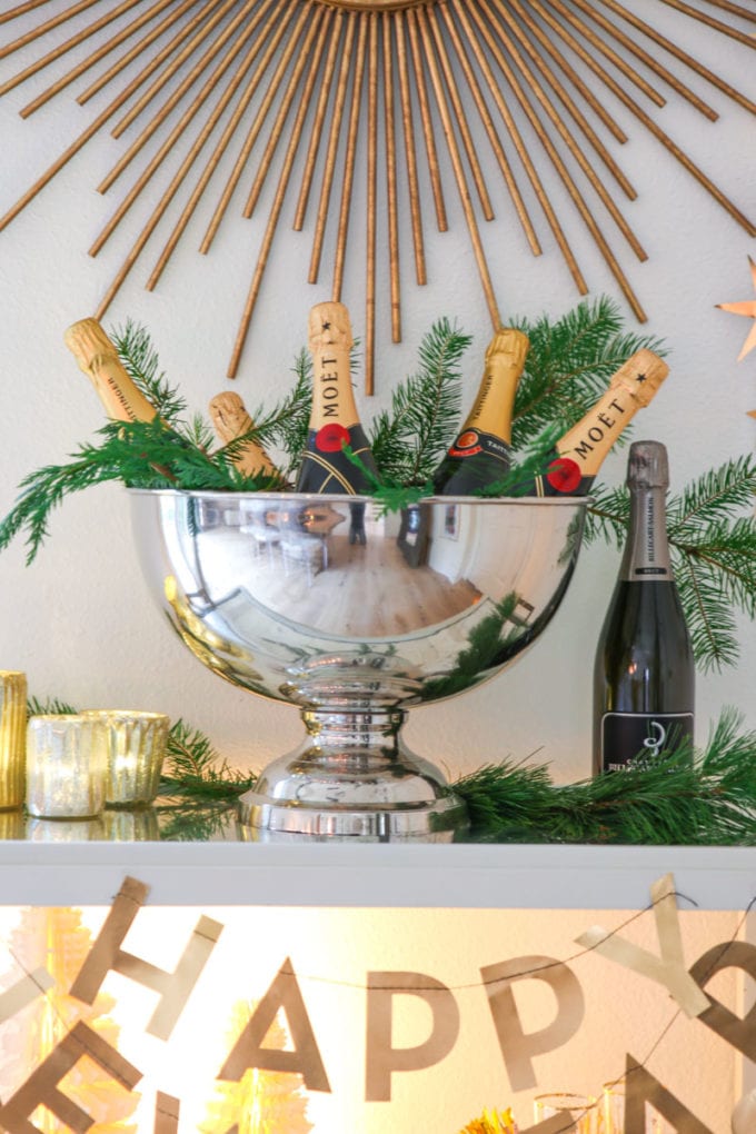 new year's eve bar cart