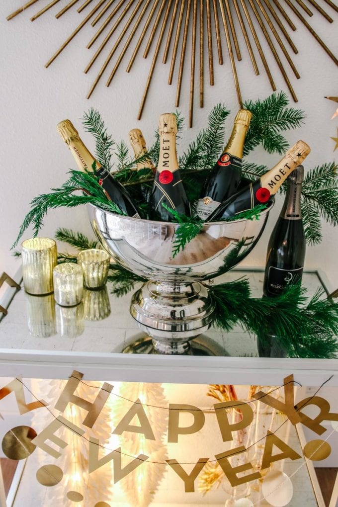 festive bar cart