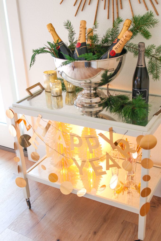 festive bar cart