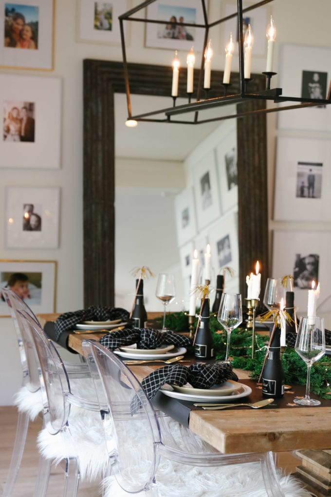 How to Set a Sparkling New Year's Eve Tablescape with Black and Gold Glam