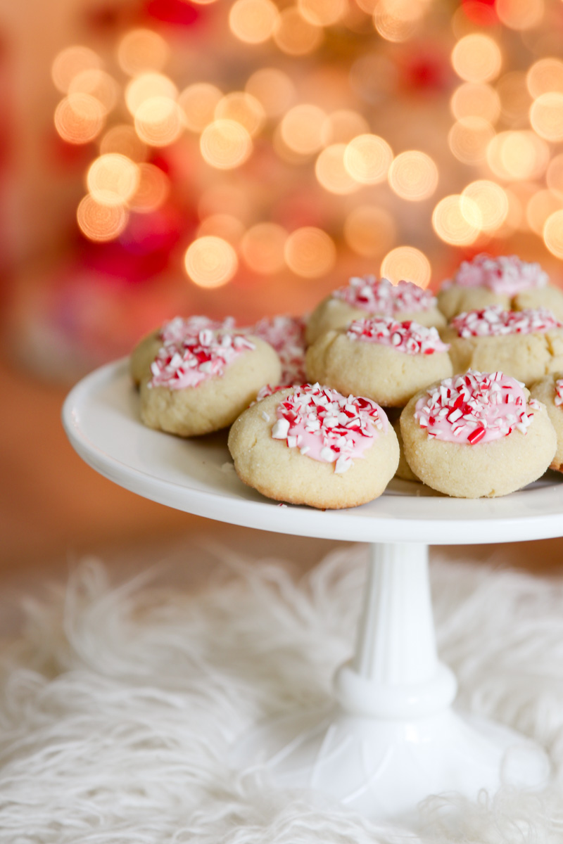 Candy Cane Thumbprint Christmas Cookies Modern Glam